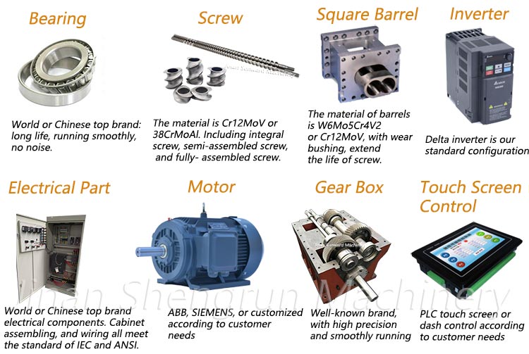 parts of extruder machine